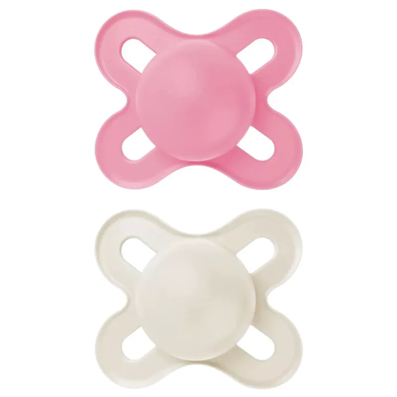 Mam Original Start Silicone Soother 0-2m Ορθοδοντική Πιπίλα Σιλικόνης με Θήκη Μεταφοράς 2 Τεμάχια, Κωδ 078SGc - Φούξια / Γκρι