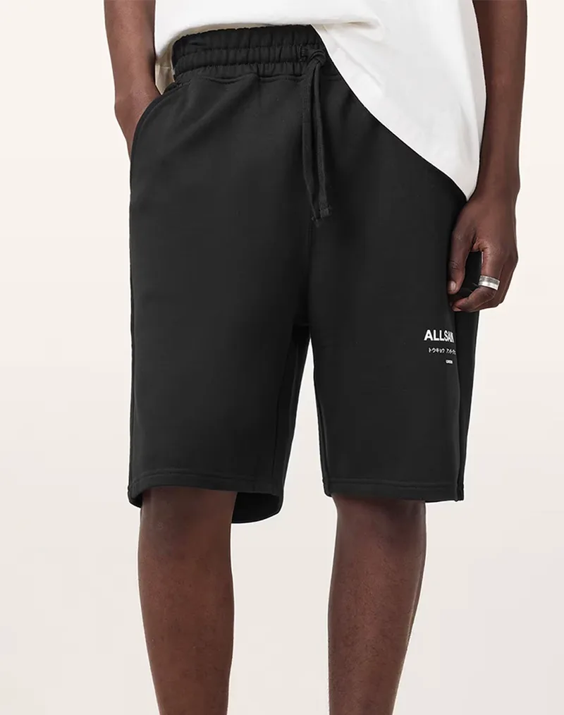ALL SAINTS UNDRGRND SWEATSHORT M002TC-JET BLACK JetBlack