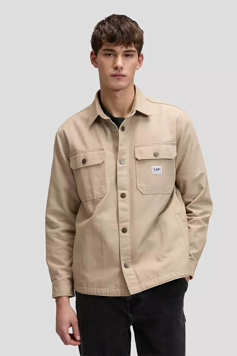 Lee® ανδρικό overshirt με flap τσέπες μπροστά "Workwear" - 112376600 Μπεζ