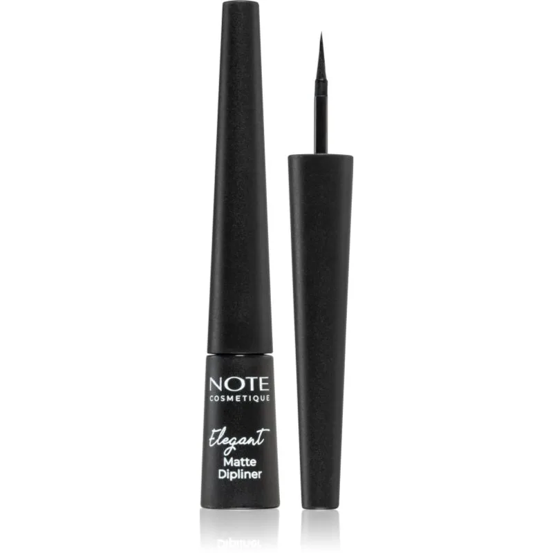 Note Cosmetique Elegant Matte Dipliner Υγρό λάινερ ματιών με μεταλλικό ματ αποτέλεσμα απόχρωση 01 Coal Black 2,5 ml