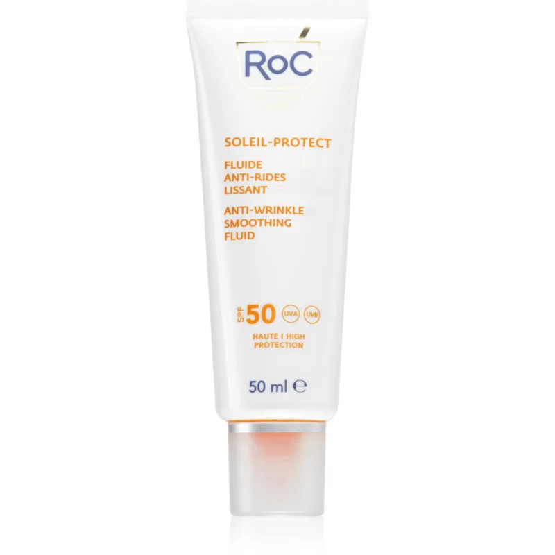 RoC Soleil Protexion+ Anti Wrinkle Smoothing Fluid ελαφρύ προστατευτικό υγρό ενάντια στη γήρανση της επιδερμίδας SPF 50 50 ml