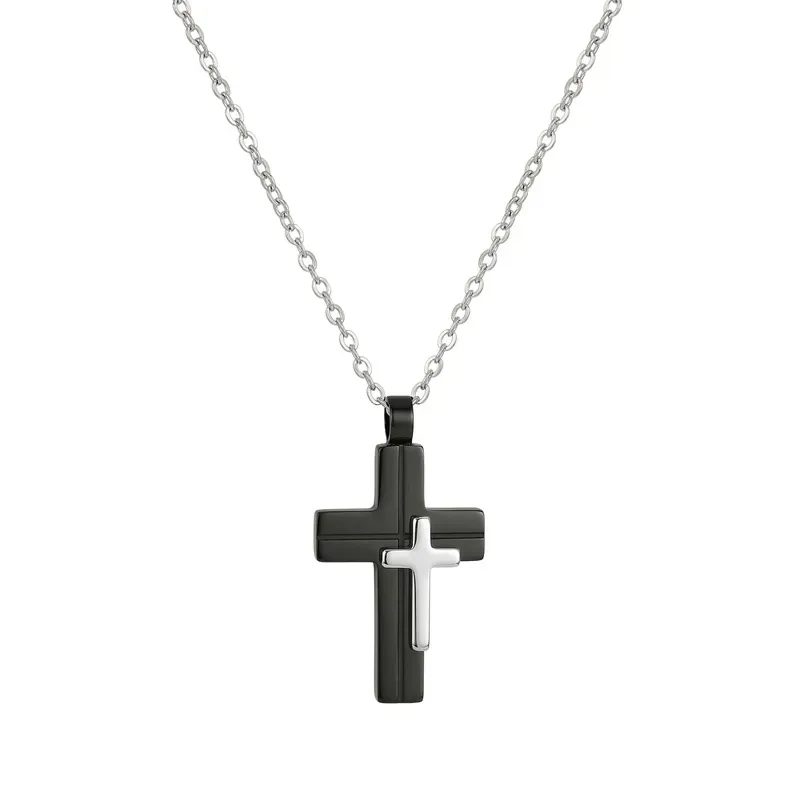 Ατσάλινος σταυρός Visetti με αλυσίδα 41-KD055BS 41-KD055BS Ατσάλι
