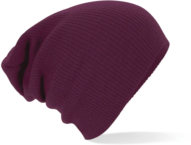 Σκούφος B461 Beechfield Slouch Ribbed Knit Burgundy
