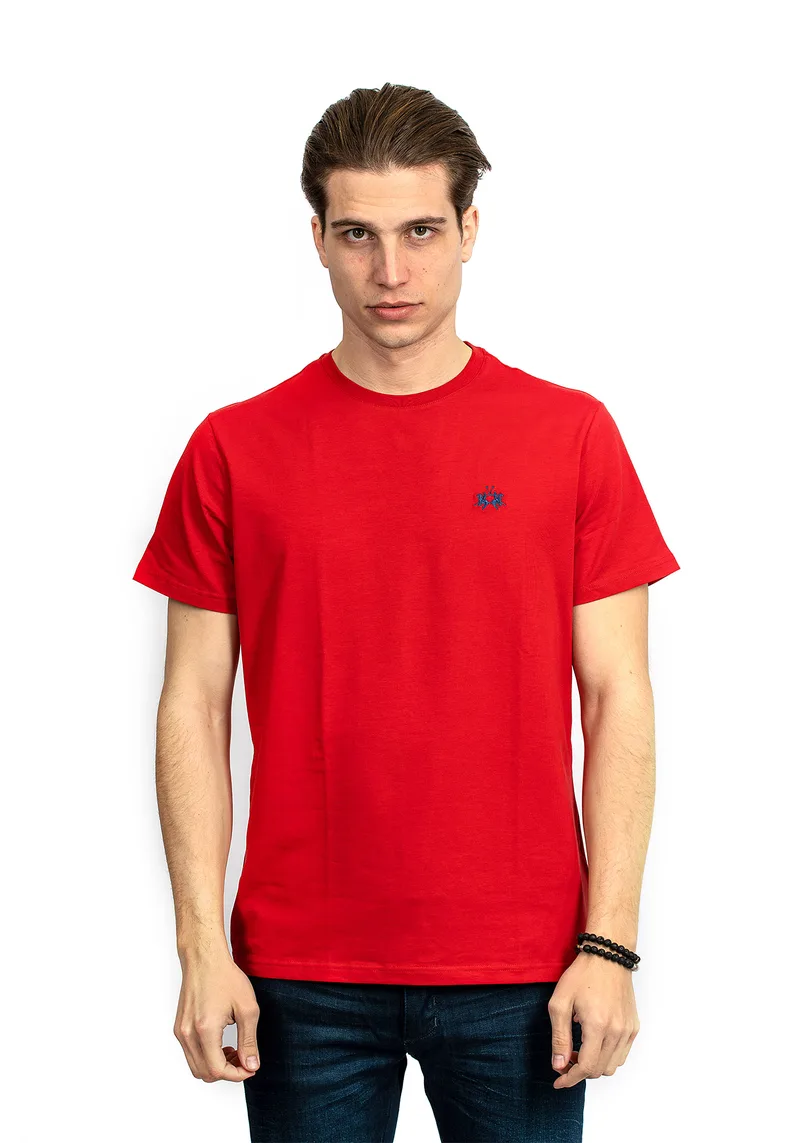 La Martina Κοντομάνικο Jersey της σειράς Basic - NMR006 06084 Red
