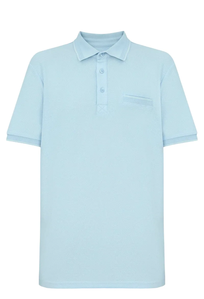 Μπλούζα Polo Mexx Honeycomb polo with chest pocket MF007102341M-Sky Blue Ανδρικό