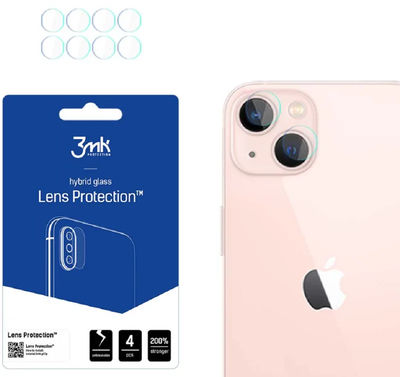 3MK Hybrid Glass Camera Protector - Αντιχαρακτικό Υβριδικό Προστατευτικό Γυαλί για Φακό Κάμερας Apple iPhone 14 Plus - 4 Τεμάχια (5903108494717)