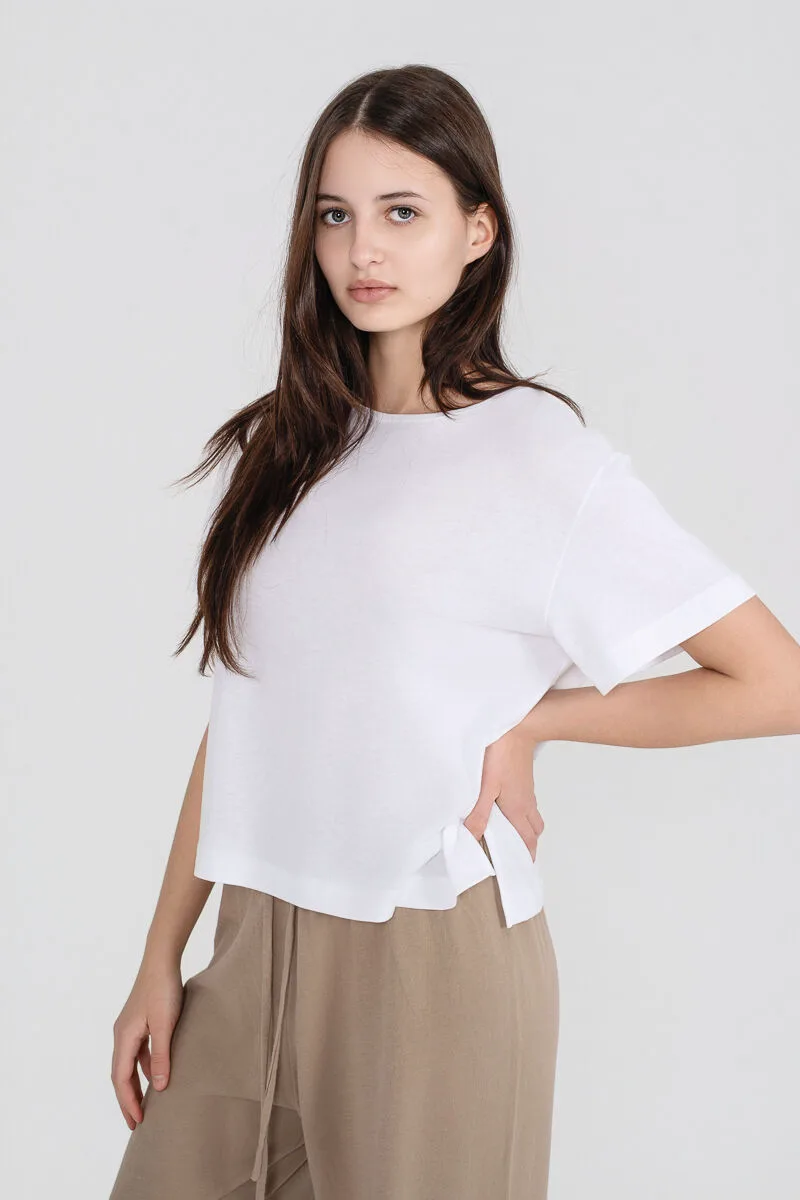 Philosophy Organic Jersey Cropped T-Shirt BL11976 Λευκό
