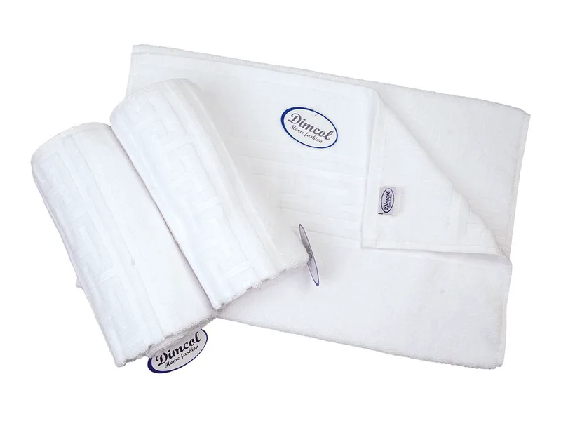 Ξενοδοχειακή Πετσέτα 500 gr/m² Jacquard Μαίανδρος 70X140 Λευκό 100% Cotton