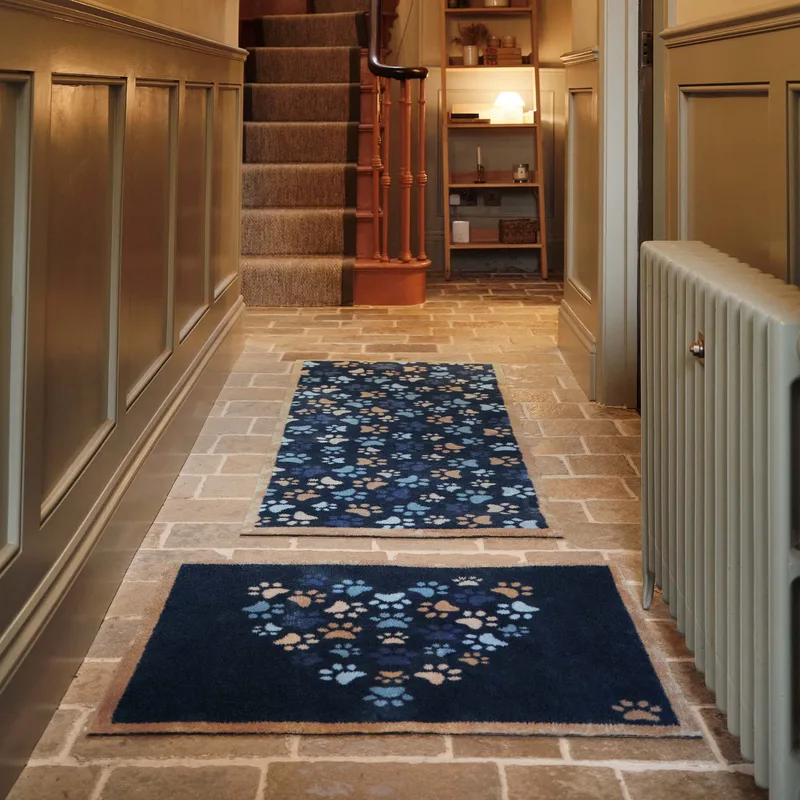 Paws For Love Blue Washable Runner