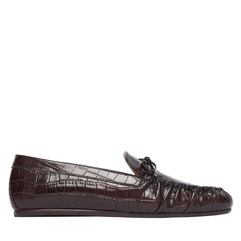 Μοκασίνια Stuart Weitzman Britt Bow SM416 Σκούρο καφέ