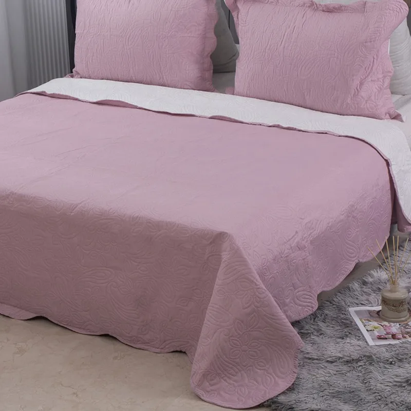 Κουβερλί Υπέρδιπλο (Σετ 220x240) 2 Όψεων Silk Fashion Solid Amethyst