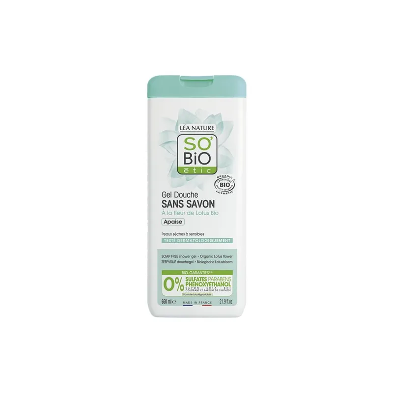LÉa nature so bio étic Soap-free Shower Gel with Organic Lotus Flowers, 650 ml