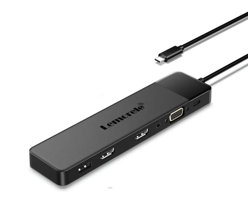 Lemorele TC200 Docking Station 13-σε-1 USB-C Hub για MacBook Pro / Air με Dual 4K HDMI, VGA, PD 100W, SD/TF & Audio Jack