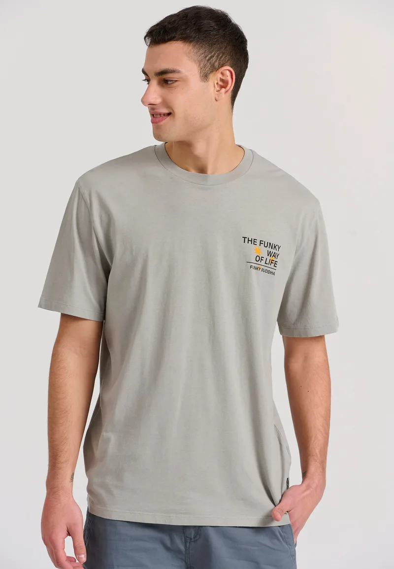 Relaxed fit t-shirt με abstract τύπωμα στην πλάτη