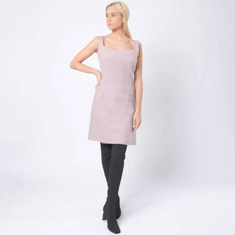 Kathy Dress. Μίντι Μπουκλέ Λιλά Φόρεμα