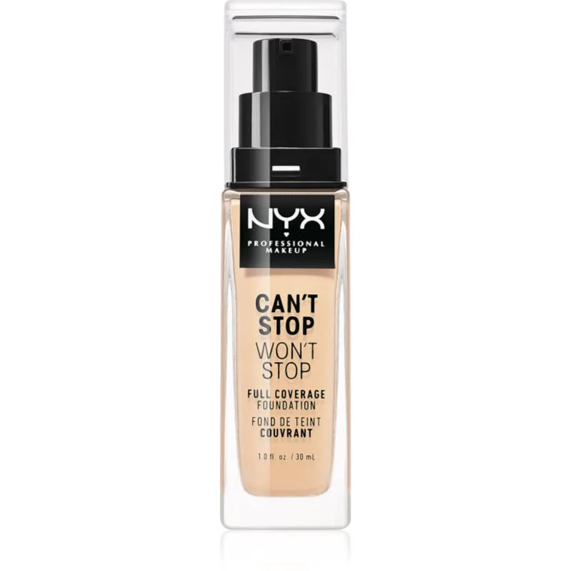 NYX Professional Makeup Can't Stop Won't Stop Full Coverage Foundation Βάση πλήρους κάλυψης απόχρωση 06 Vanilla 30 ml