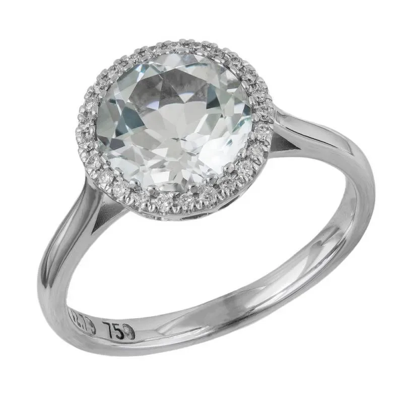 Λευκόχρυσο δαχτυλίδι ροζέτα Κ18 diamonds and topaz 043312 043312 Χρυσός 18 Καράτια