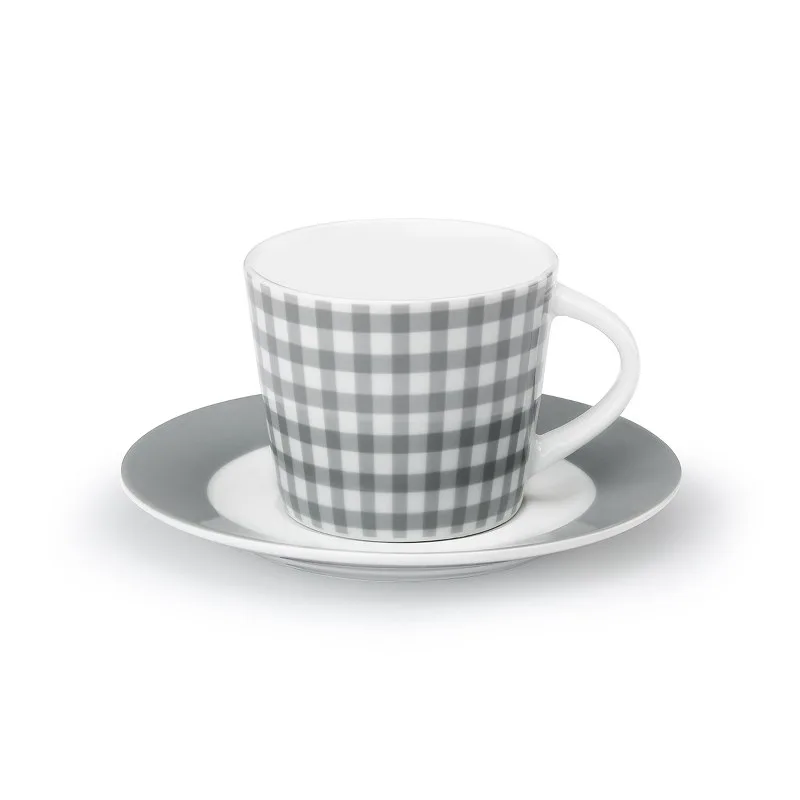 Φλυτζάνι Με Πιατάκι Πορσελάνης Τσαγιού 220ml Fino Grey 103 CRYSPO TRIO 15.103.16 (Σετ 6 Τεμάχια) (Υλικό: Πορσελάνη, Χρώμα: Γκρι) - CRYSPO TRIO - 15.103.16
