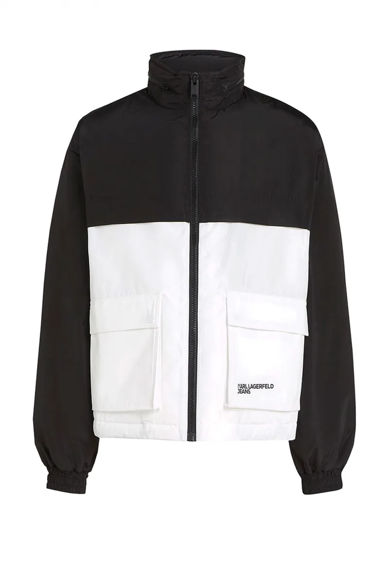 KARL LAGERFELD JEANS BLOCKD PADDED JACKET ΜΠΟΥΦΑΝ ΛΕΥΚΟ-ΜΑΥΡΟ
