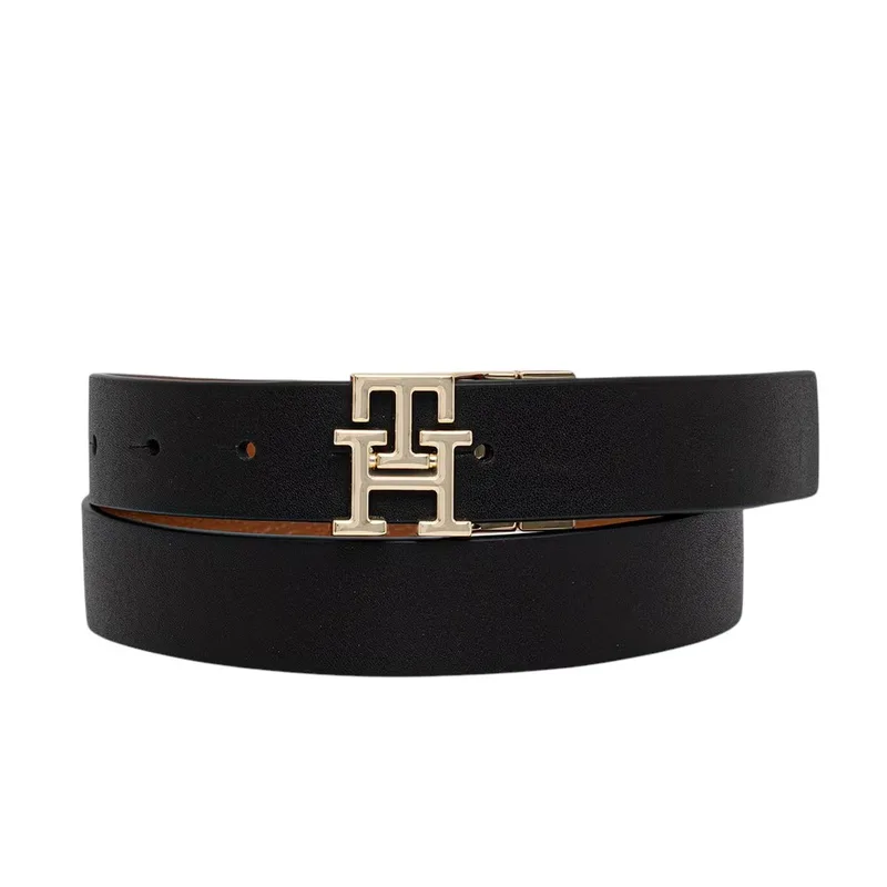 Γυναικεία Ζώνη Διπλής Όψης Tommy Hilfiger 3.0 AW0AW18691-BDS Μαύρη-Ταμπά