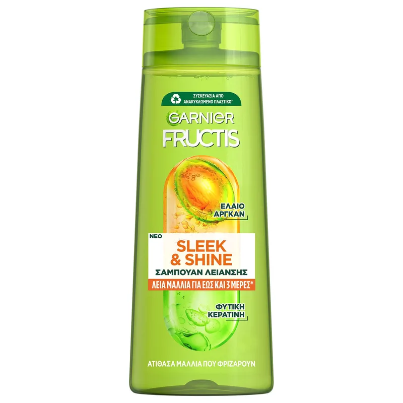 Garnier Fructis Sleek & Shine Shampoo Δυναμωτικό Σαμπουάν για Μαλλιά που Φριζάρουν 400ml