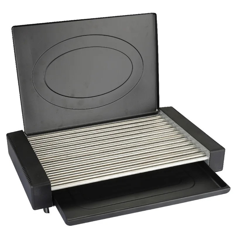 Ηλεκτρική σχάρα με καπάκι Oliver Voltz OV51015QC, 1800W, 35x22 cm, 12 πλευρές, δίσκος λίπους, Μαύρο