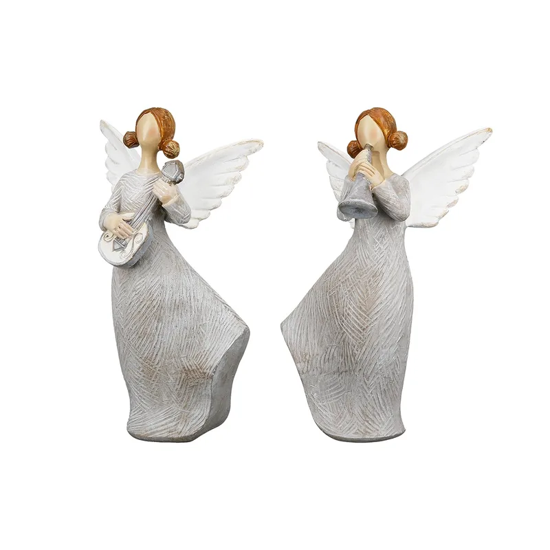 Φιγούρα Άγγελος ArteLibre Γκρι Polyresin 7.5x6x13cm Σε 2 Σχέδια
