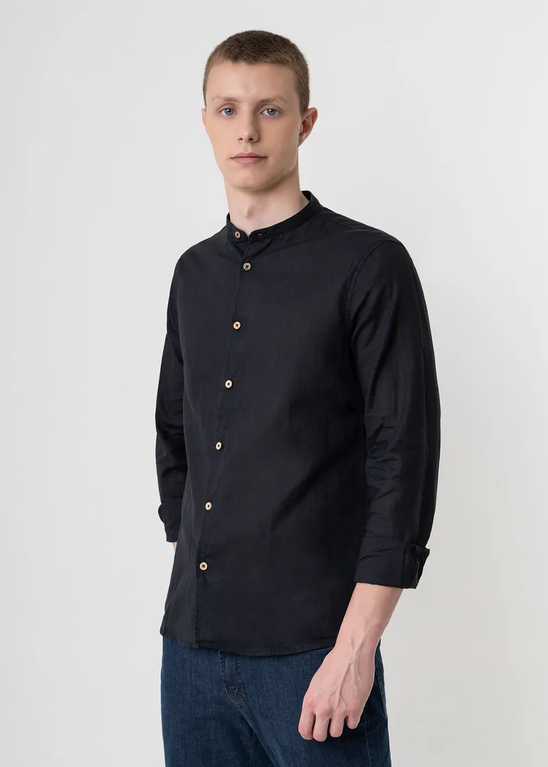 Hamaki Ho Πουκάμισο Linen - CE1295H Black