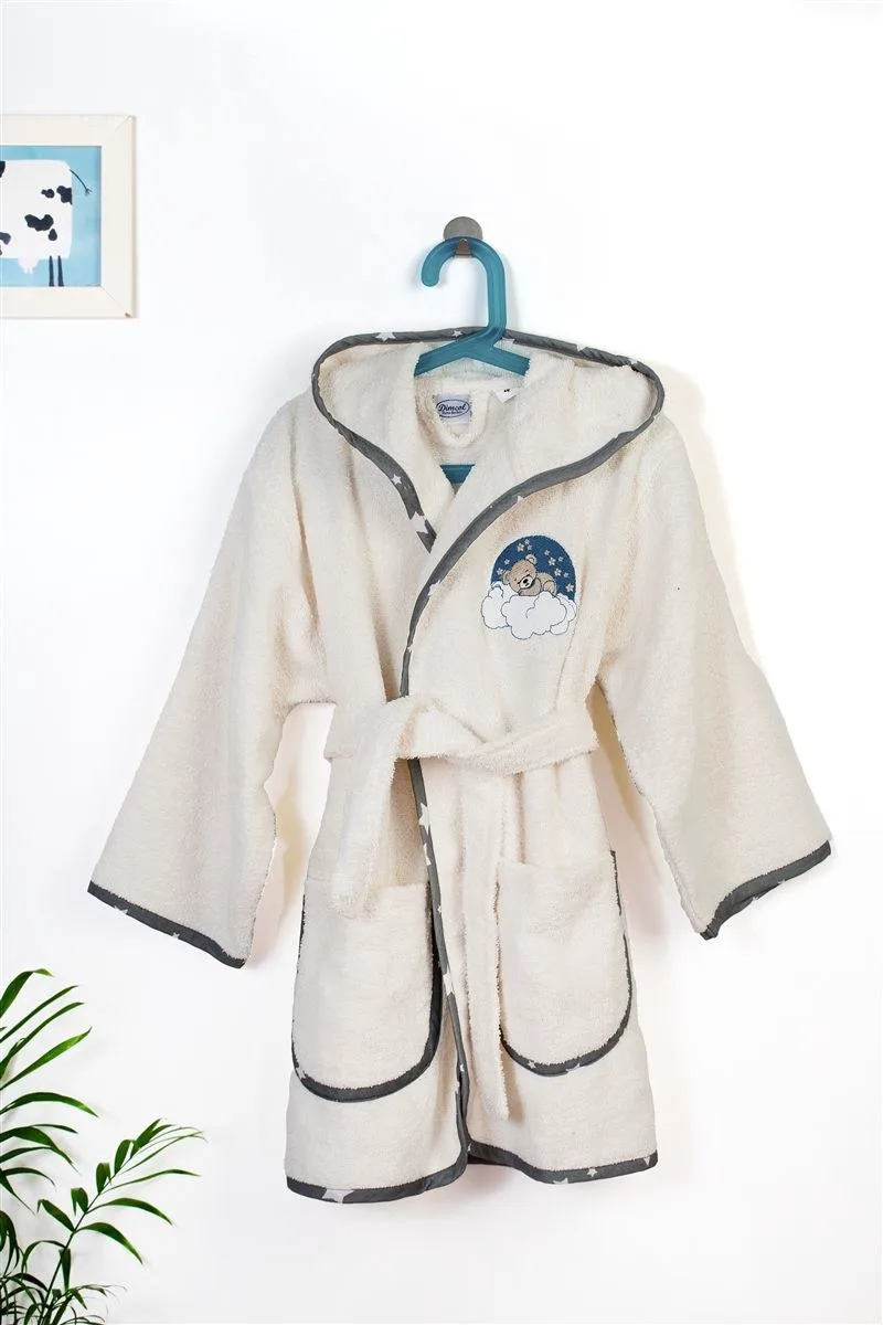 Μπουρνούζι Με Κέντημα Dimcol Cloudy Bear 177 Size: 02 Ecru-Grey
