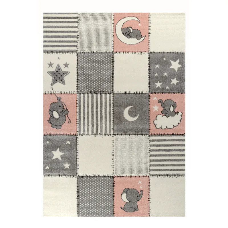 Χαλί παιδικό (133Χ190) DIAMOND 22754 955 Ροζ Grey, TZIKAS CARPETS
