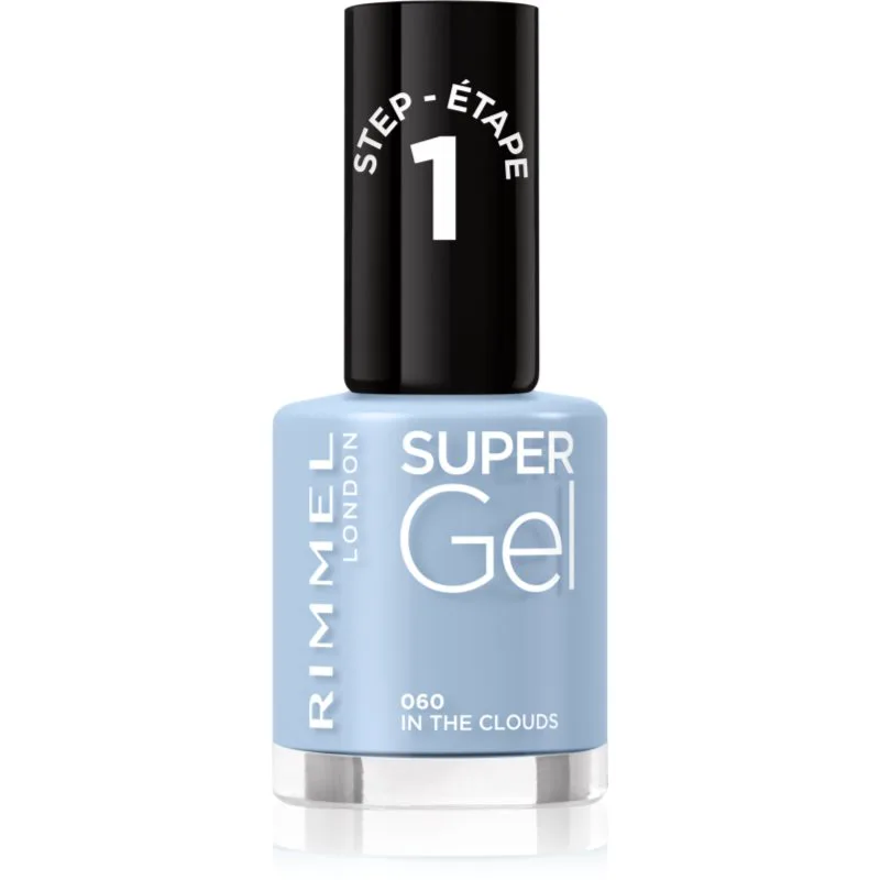 Rimmel Super Gel τζελ βερνίκι νυχιών χωρίς τη χρήση των UV/LED λαμπτήρων απόχρωση 060 In The Clouds 12 ml