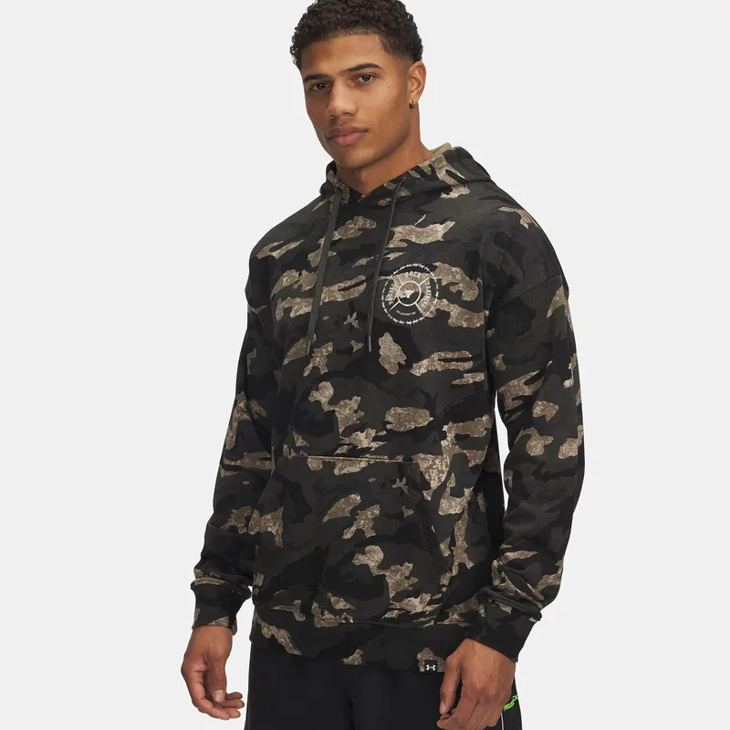 UNDER ARMOUR PROJECT ROCK TERRY PRINTED HOODIE ΧΑΚΙ
