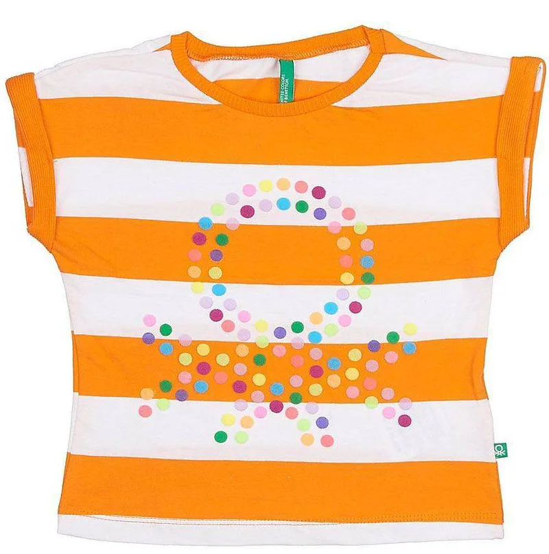 T-SHIRT BENETTON FOUNDATION TK S ΡΙΓΕ ΠΟΡΤΟΚΑΛΙ/ΛΕΥΚΟ (90 CM )-(2 ΕΤΩΝ )