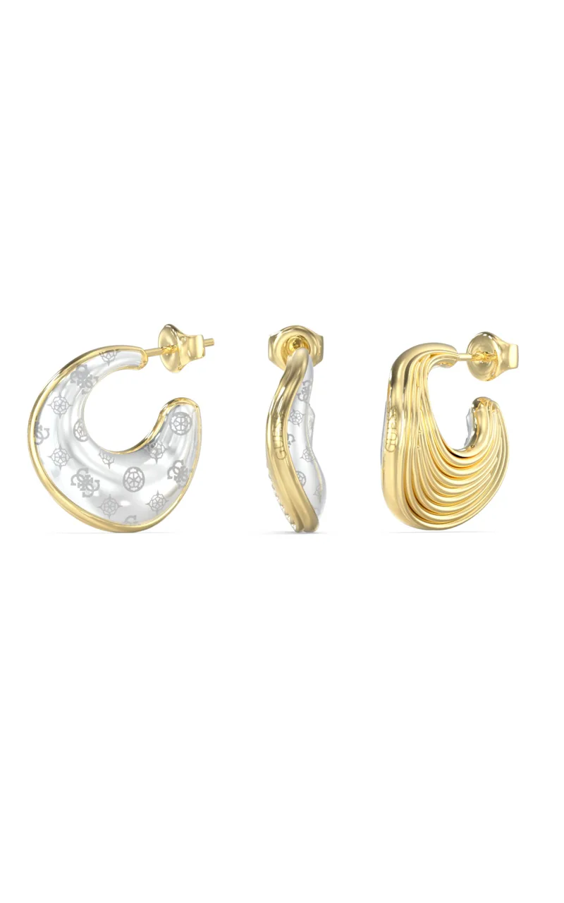 GUESS STEEL VIVA SOLEIL JUBE06164JWYGWHT/U Κρίκοι Δίχρωμοι
