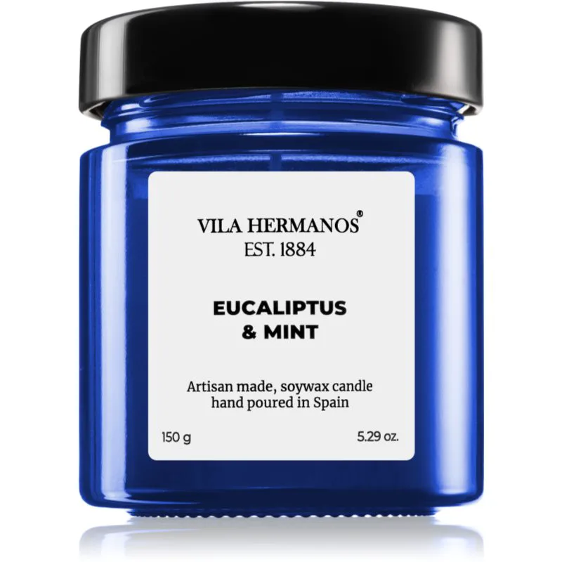 Vila Hermanos Apothecary Cobalt Blue Eucalyptus & Mint αρωματικό κερί 150 γρ