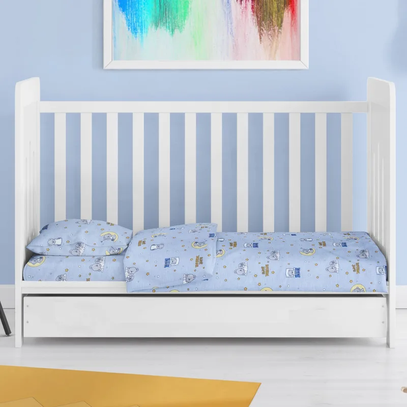 Σετ Σεντόνια Κούνιας 3 Τεμαχίων Dimcol Sweet Dreams 551 Sky Blue 120x160