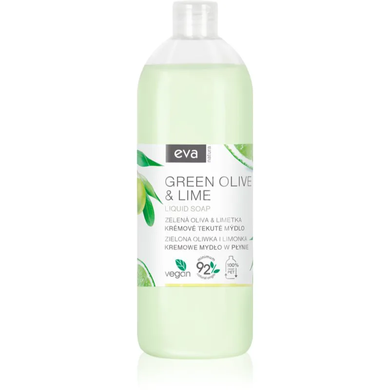 Eva Natura Green olive & Lime κρεμώδες ρευστό σαπούνι για τα χέρια ανταλλακτική γέμιση 1000 ml