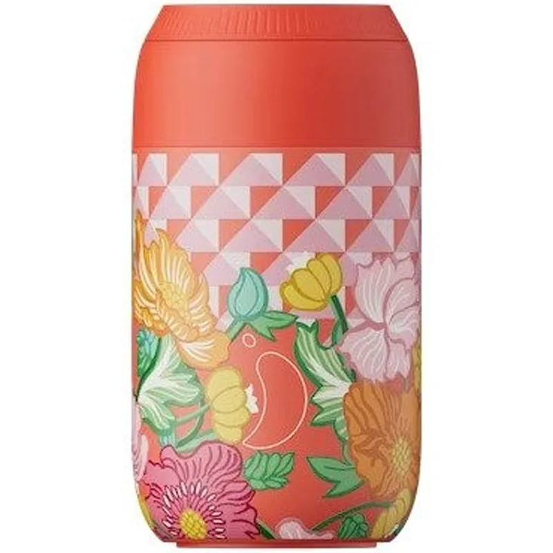 Chilly's Series 2 Liberty Coffee Cup Ανοξείδωτη Κούπα Θερμός με Σχέδιο 340ml, Κωδ 22632 - Poppy Trelis