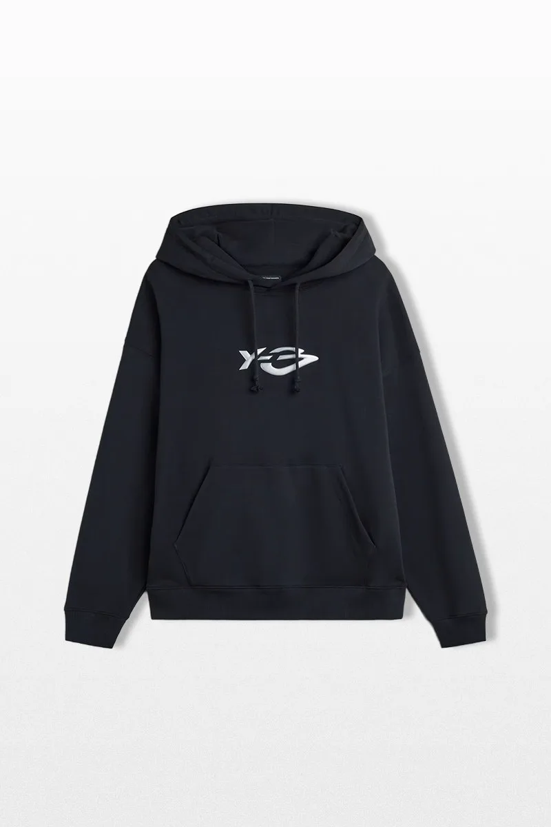 Y-3 Ανδρικό Μαύρο French Terry Liquid Logo Hoodie