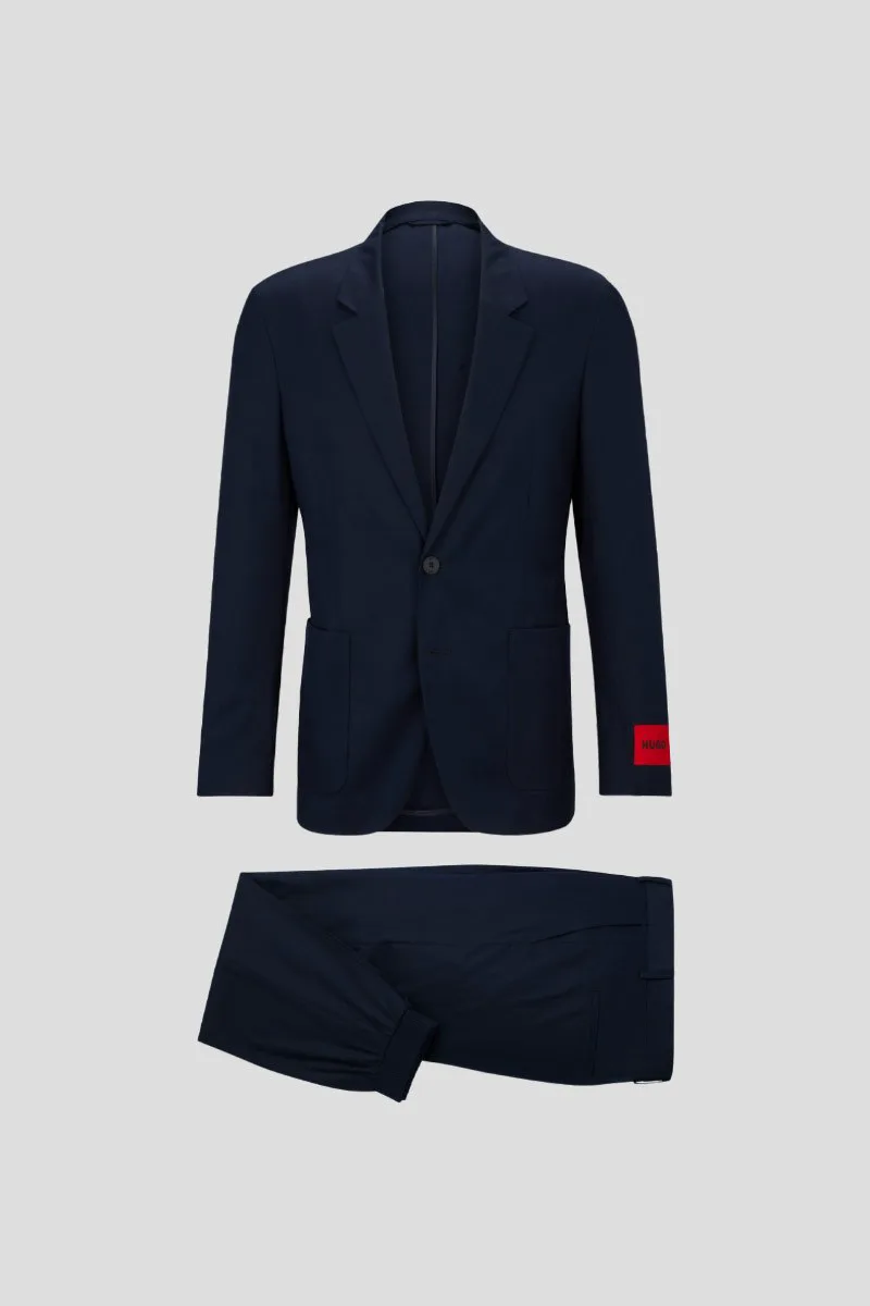 HUGO Ανδρικό Μπλε Slim Fit Suit In Blue