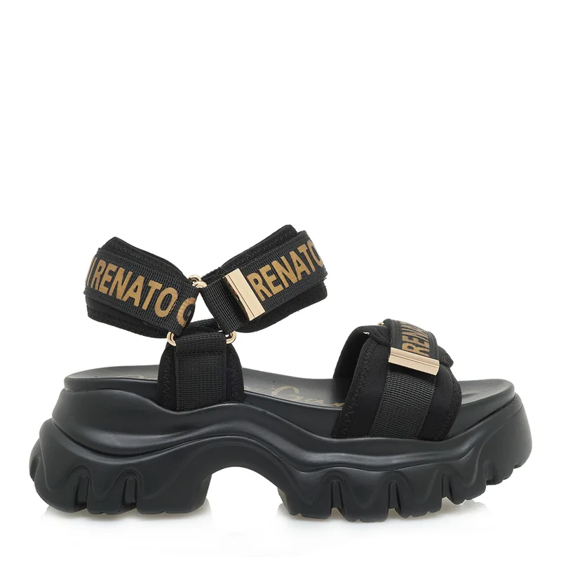 Γυναικεία Flatforms Renato Garini DMD-240629-2 Μαύρο Χρυσό U428A2924340