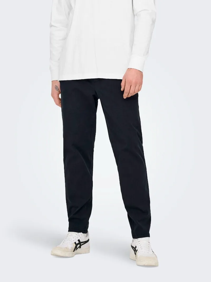 Only and Sons Linus Ανδρικό Tappered Fit Παντελόνι 22029765 Σκούρο Μπλέ
