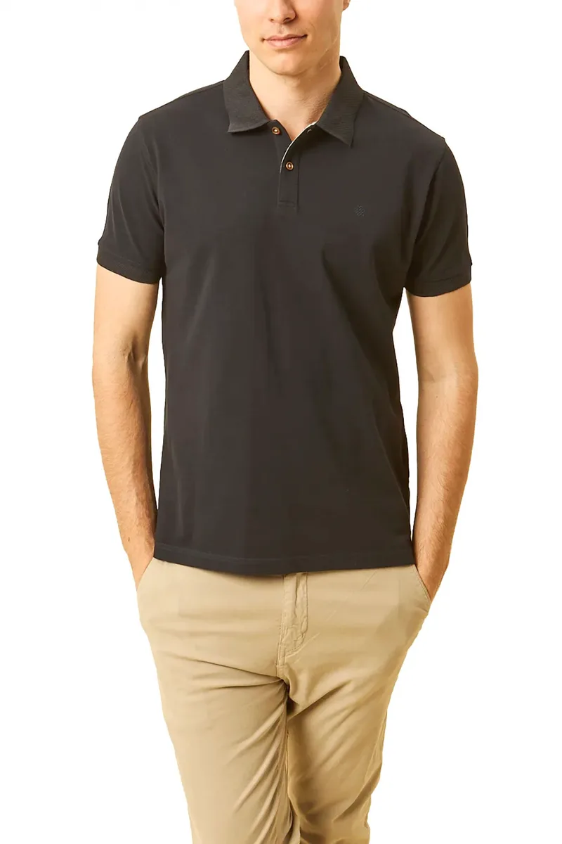 DORS POLO PIQUE JAQUARD COLLAR ΜΠΛΕ