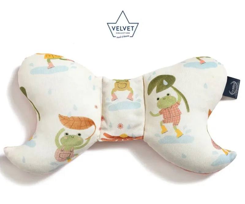 Βρεφικό Μαξιλάρι La Millou Organic Jersey Angel's Wings Frogs Powder Ροζ