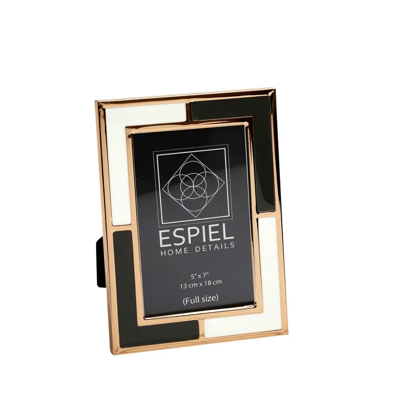 Κορνίζα Μεταλλική Λευκή-Γκρι ESPIEL 15x20εκ. FAM707 (Υλικό: Μεταλλικό, Χρώμα: Λευκό) - ESPIEL - FAM707