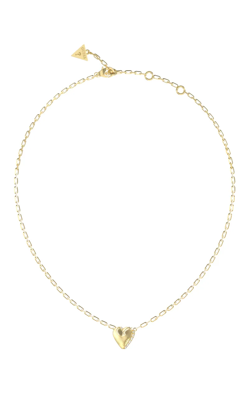 GUESS STEEL BY YOUR SIDE JUBN06087JWYGT/U Κολιέ Χρυσό Με Καρδιά