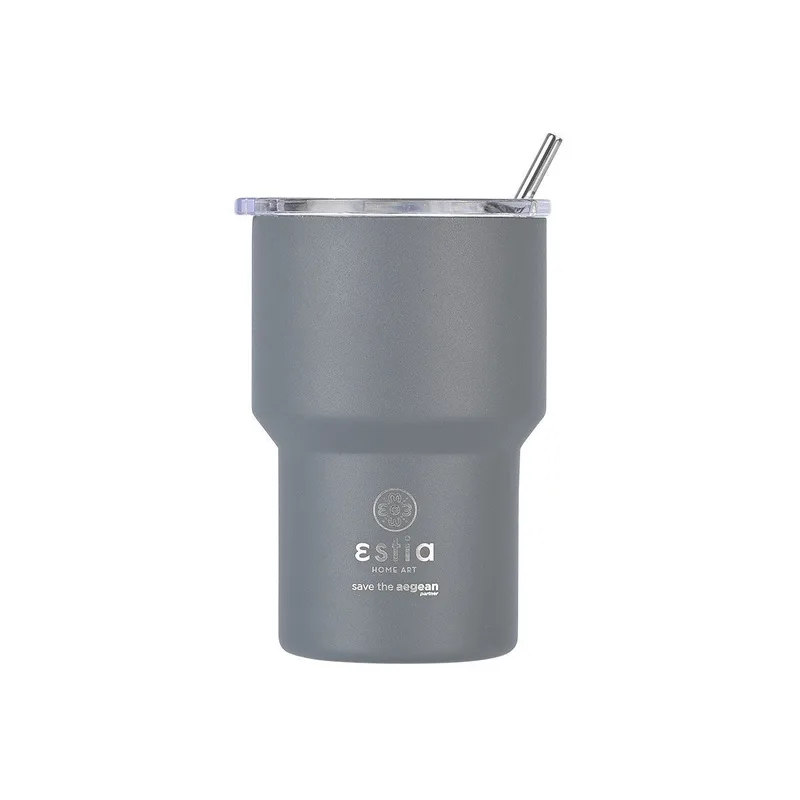 Estia Θερμός Mug Lite Save The Aegean 400Ml Fjord Grey