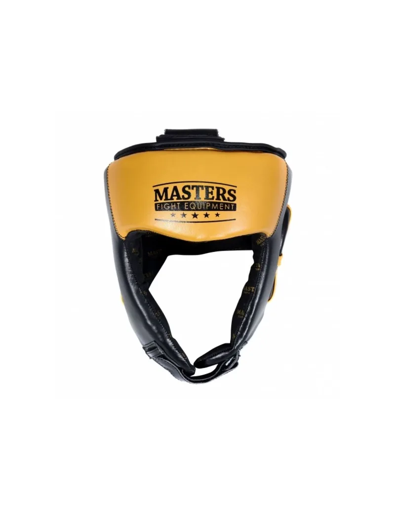Sport Masters 02477 Κάσκα Πυγμαχίας Ενηλίκων Aνοιχτού Τύπου Δερμάτινη Κίτρινη