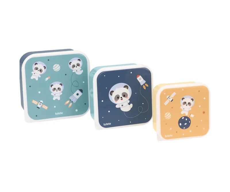 Σετ 3 Φαγητοδοχείων Pandas in Space Tutete