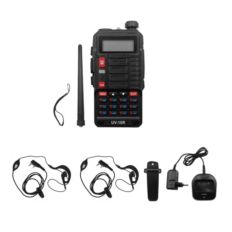 Ασύρματος Φορητός Πομποδέκτης VHF - UHF 10W BAOFENG BF-UV10R Μαύρο 1 τμχ